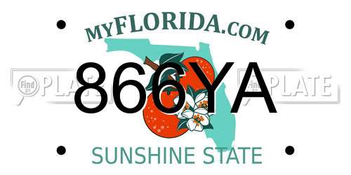 866YA Florida License Plate