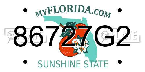 86727G2 Florida License Plate