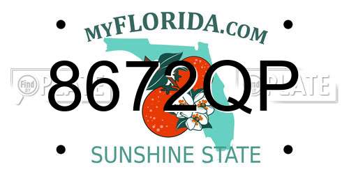 8672QP Florida License Plate