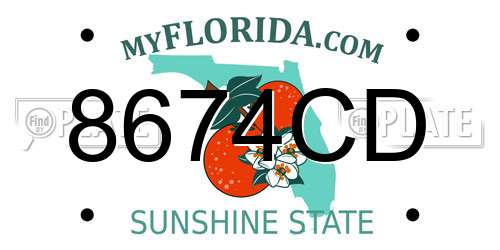 8674CD Florida License Plate