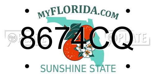 8674CQ Florida License Plate