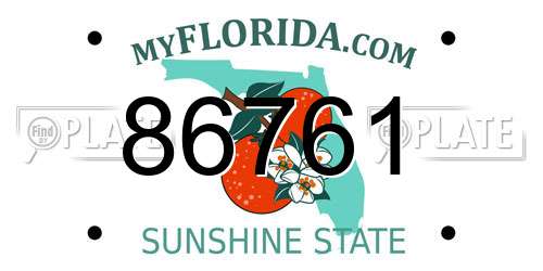 86761 Florida License Plate