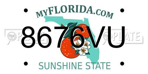 8676VU Florida License Plate