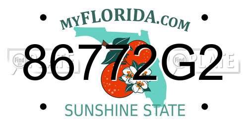 86772G2 Florida License Plate