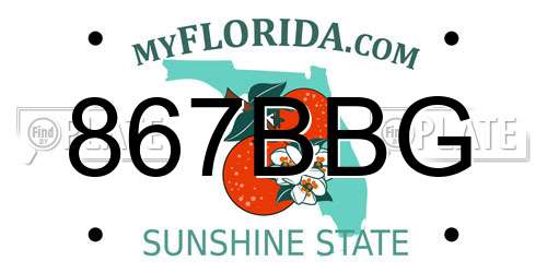 867BBG Florida License Plate
