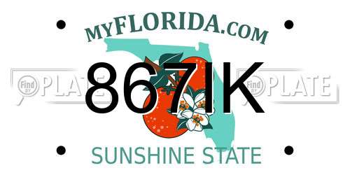 867IK Florida License Plate