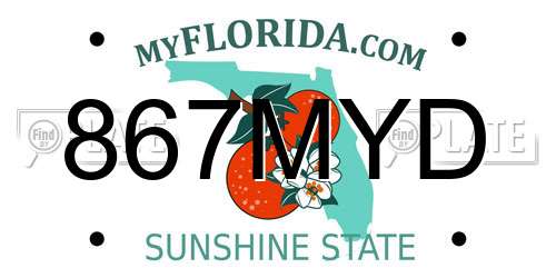 867MYD Florida License Plate