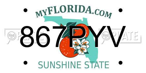 867PYV Florida License Plate