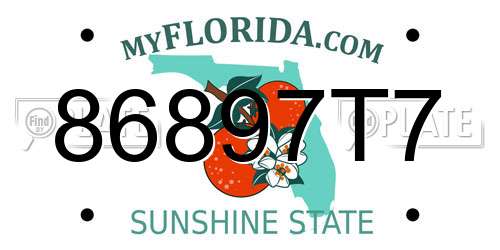 86897T7 Florida License Plate