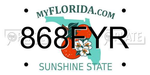 868FYR Florida License Plate