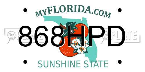868HPD Florida License Plate