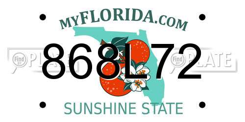 868L72 Florida License Plate