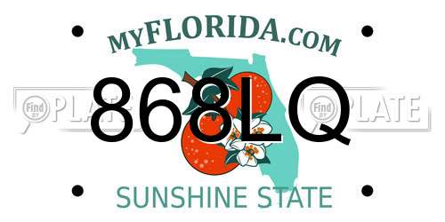 868LQ Florida License Plate
