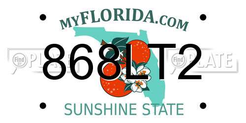 868LT2 Florida License Plate