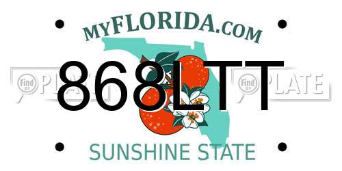 868LTT Florida License Plate