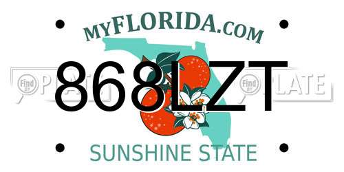 868LZT Florida License Plate