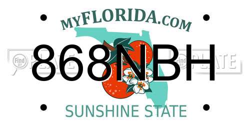 868NBH Florida License Plate