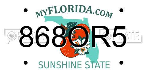 868OR5 Florida License Plate