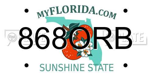 868ORB Florida License Plate