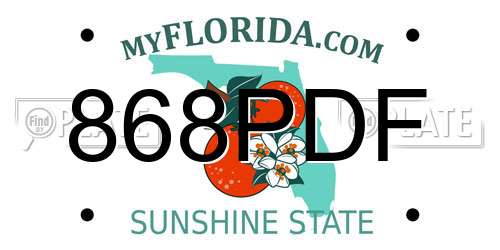 868PDF Florida License Plate