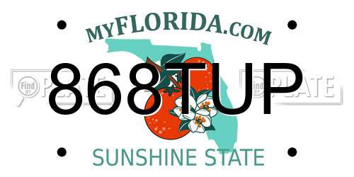 868TUP Florida License Plate