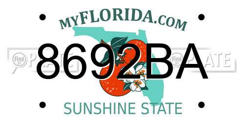 8692BA Florida License Plate
