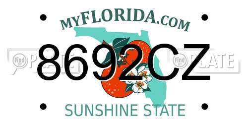 8692CZ Florida License Plate