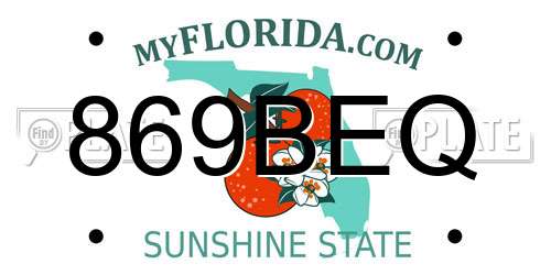 869BEQ Florida License Plate