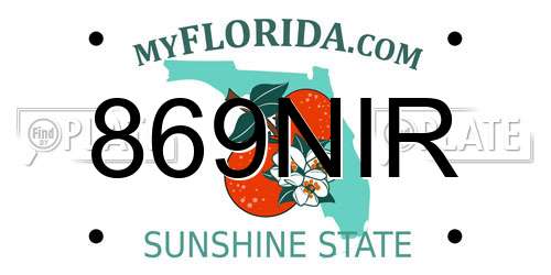 869NIR Florida License Plate