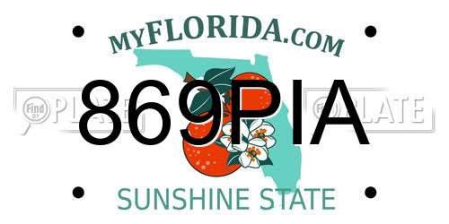 869PIA Florida License Plate