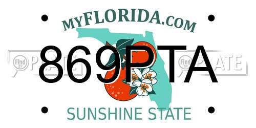 869PTA Florida License Plate