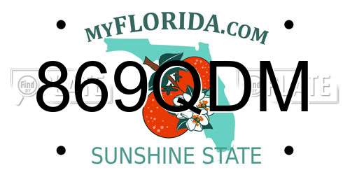 869QDM Florida License Plate