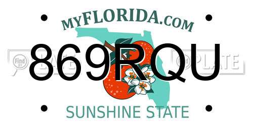 869RQU Florida License Plate