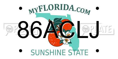 86ACLJ Florida License Plate