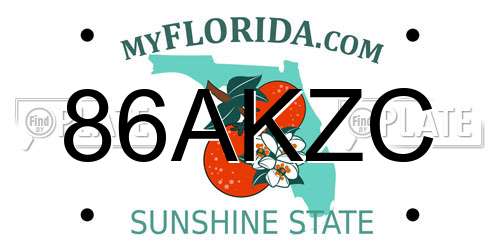 86AKZC Florida License Plate