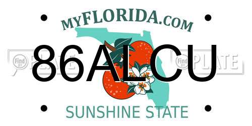 86ALCU Florida License Plate