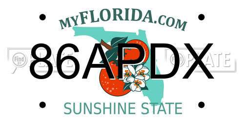 86APDX Florida License Plate
