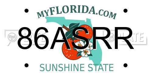 86ASRR Florida License Plate