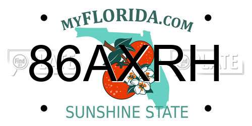 86AXRH Florida License Plate