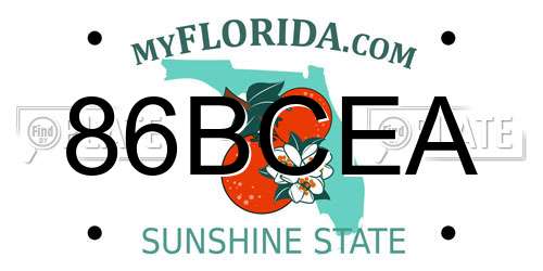 86BCEA Florida License Plate