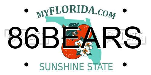 86BEARS Florida License Plate