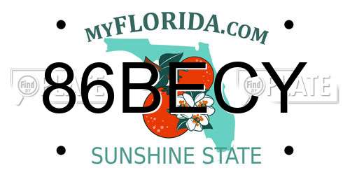 86BECY Florida License Plate
