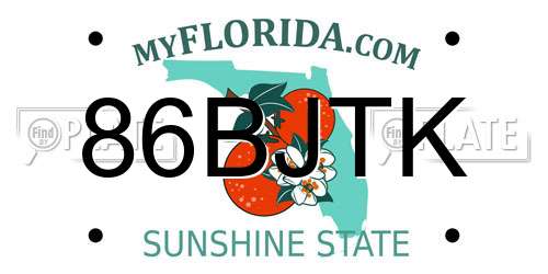 86BJTK Florida License Plate
