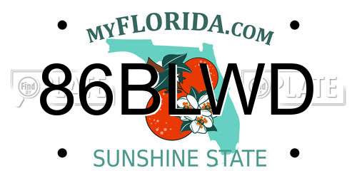 86BLWD Florida License Plate