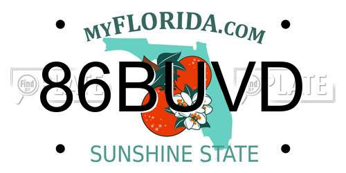 86BUVD Florida License Plate