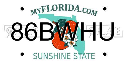 86BWHU Florida License Plate