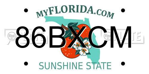86BXCM Florida License Plate