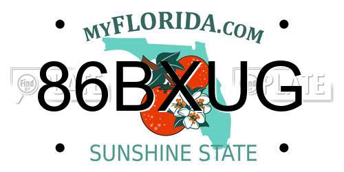 86BXUG Florida License Plate