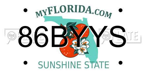 86BYYS Florida License Plate
