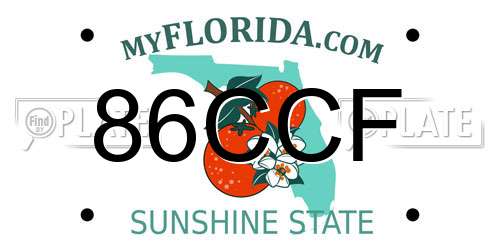 86CCF Florida License Plate